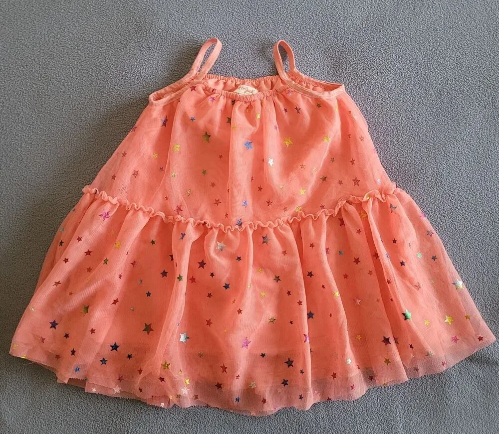 CAT & JACK Infant/Toddlers Coral/Orange Summer Tank Dress -- Sz 2T